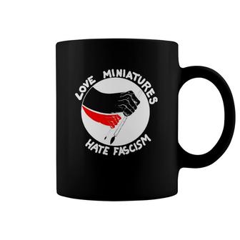 Love Miniatures Hate Fascism Coffee Mug | Mazezy