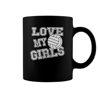 Love My Girls Volleyball For Moms, Dad & Coaches Coffee Mug | Mazezy