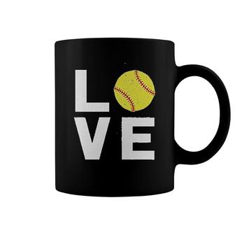 Love Softball Gift For Softball Fans Coffee Mug | Mazezy
