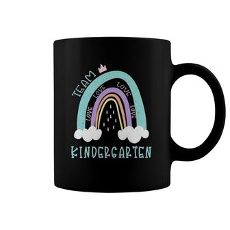 Love Team Kindergarten Back To School 2021 Rainbow Teacher Coffee Mug | Mazezy