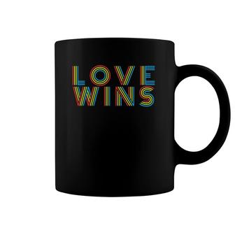 Love Wins Gay Pride Lgbt Flag Gift Coffee Mug | Mazezy
