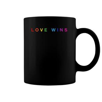 Love Wins Lgbt Inspiration Heart Lgbtq Support Coffee Mug | Mazezy