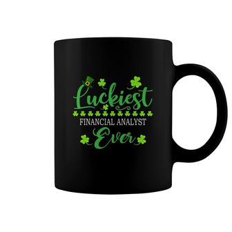 Luckiest Financial Analyst Ever St Patrick Quotes Shamrock Funny Job Title Coffee Mug | Mazezy