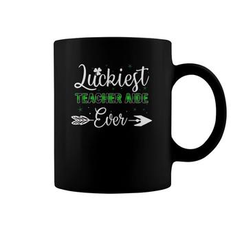 Luckiest Teacher Aide Ever Matching Saint Patrick's Day Gift Coffee Mug | Mazezy