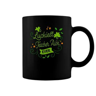 Luckiest Teacher Aide Ever Matching St Patrick's Day Gift Coffee Mug | Mazezy