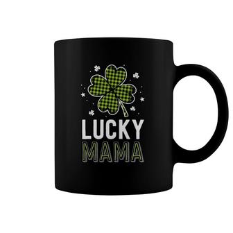 Lucky Mama Mom Green Buffalo Plaid St Patrick's Day Matching Coffee Mug | Mazezy