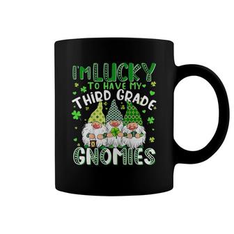 Lucky Third Grade Gnomies St Patrick's Day Teacher Coffee Mug | Mazezy