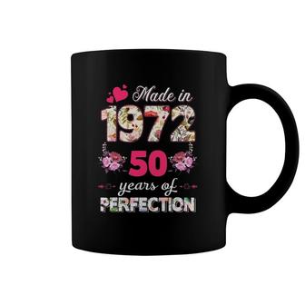 Made In 1972 Floral 50 Years Old 50Th Birthday Gifts Women Coffee Mug | Mazezy