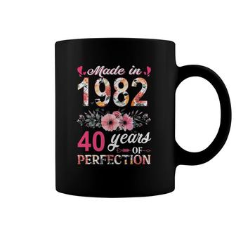 Made In 1982 Floral 40 Years Old 40Th Birthday Gifts Women Coffee Mug | Mazezy