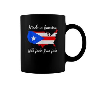 Made In America With Puerto Rican Parts Flag Funny Coffee Mug | Mazezy DE
