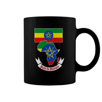 Made In Ethiopia With Ethiopian Flag In Africa Map Coffee Mug | Mazezy