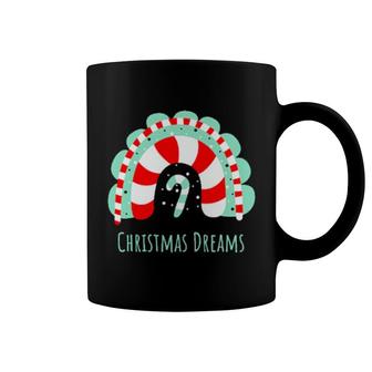 Magical Christmas Dreams Boho Rainbow Candy Cane Christmas Coffee Mug | Mazezy