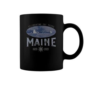 Maine Sailing Design Celebrating 201 Years Coffee Mug | Mazezy
