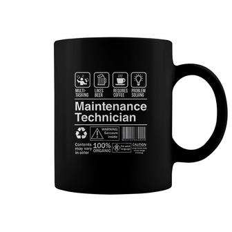 Maintenance Technician Product Label Funny Gift Coffee Mug | Mazezy