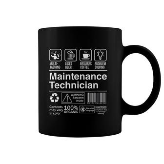 Maintenance Technician Product Label Funny Gift Coffee Mug | Mazezy