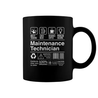 Maintenance Technician Product Label Funny Gift Coffee Mug | Mazezy
