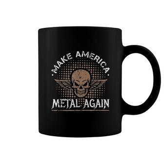 Make America Metal Again Skull Rock And Roll Heavy Music Coffee Mug | Mazezy