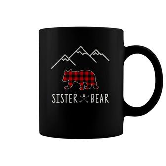 Mama Bear Gift - Buffalo Plaid Sister Bear Coffee Mug | Mazezy