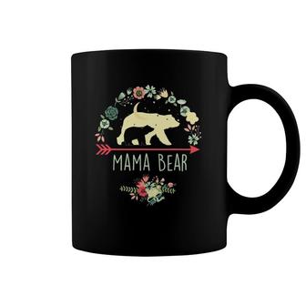 Mama Bear With Cub Floral Mother's Day Coffee Mug | Mazezy