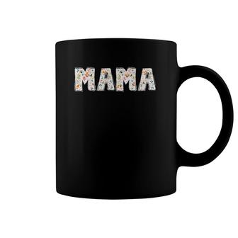 Mama Mother's Day Flower Floral Text Coffee Mug | Mazezy
