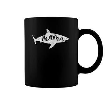 Mama Shark Cute Mom Fin Distressed Ocean Coffee Mug | Mazezy AU