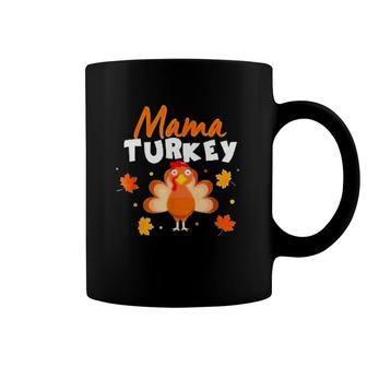 Mama Turkey Thanksgiving Autumn Leaves Coffee Mug | Mazezy