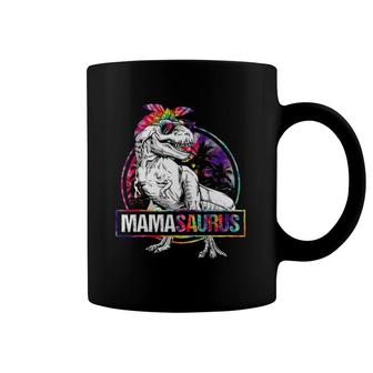 Mamasaurus Dinosaur Mama Saurus Family Matching Tie Dye Coffee Mug | Mazezy