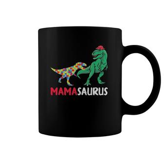Mamasaurus Mama Dinosaur Autism Awareness Gift Coffee Mug | Mazezy