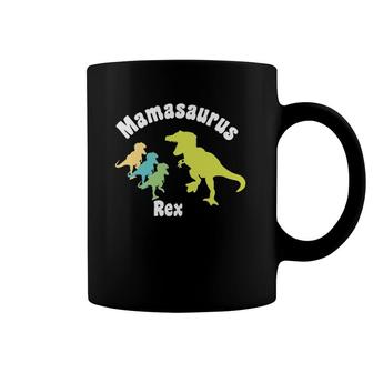 Mamasaurus Rex Funny Mothers Day Gift 3 Three Kids Coffee Mug | Mazezy
