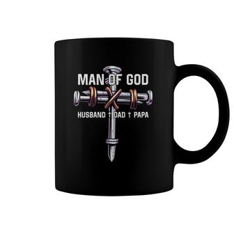 Man Of God Husband Dad Papa Christian Father's Day Coffee Mug | Mazezy