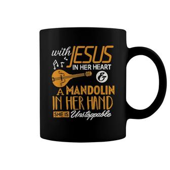 Mandolin With Jesus In Her Heart Mandolinist Coffee Mug | Mazezy