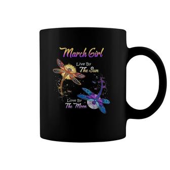 March Girl Lover Moon Dragonfly Funny Birthday Gift Coffee Mug | Mazezy