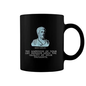 Marcus Aurelius Stoic Quote Happiness Life Thoughts Coffee Mug - Seseable