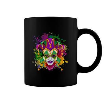 Mardi Gras Mask With Color Splash Backdrop Coffee Mug - Thegiftio UK
