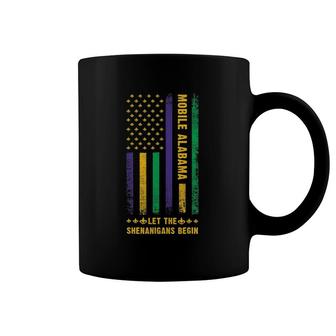 Mardi Gras Mobile Alabama Fleur De Lis American Flag Coffee Mug