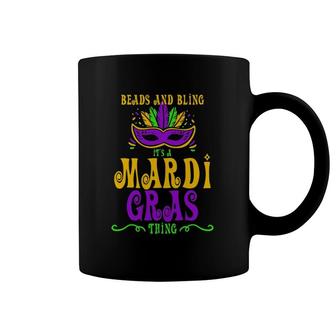 Mardi Gras Party Beads Bling Coffee Mug | Mazezy