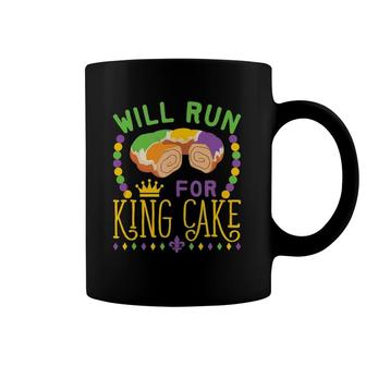 Mardi Gras Running Will Run For King Cake Funny Runner Coffee Mug | Mazezy