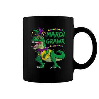 Mardi Grawr Dino Jester Outfit Mardi Gras T Rex Kids Boys Coffee Mug | Mazezy