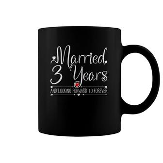 Married 3 Years Ago Wedding Anniversary Her Couples Heart Coffee Mug | Mazezy