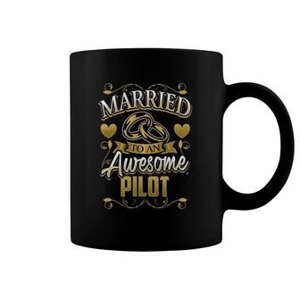 Married To An Awesome Pilot Mom Wife Mother's Day Coffee Mug | Mazezy