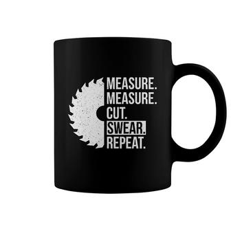 Measure Cut Swear Handyman Dad Coffee Mug | Mazezy
