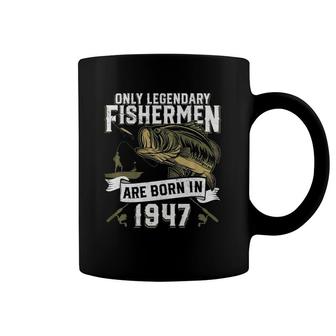 Mens 74 Years Old Fishing Birthday Born 1947 74Th Fisherman Gift Coffee Mug | Mazezy