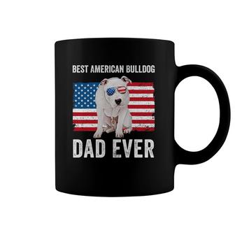 Mens American Bulldog Dad American Flag Dog Lover Owner Funny Coffee Mug | Mazezy