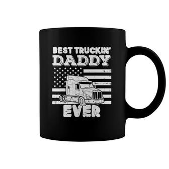 Mens American Flag Best Truckin Daddy Truck Driver Trucker Gift Coffee Mug | Mazezy AU