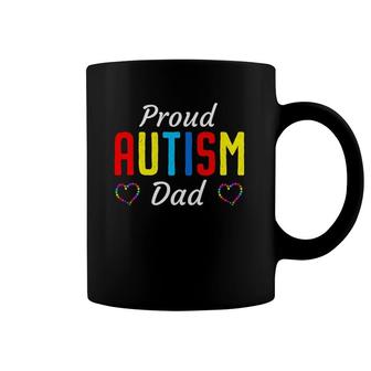 Mens Autism Awareness Proud Autistic Dad Cute Puzzle Piece Father Coffee Mug | Mazezy