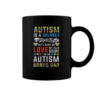 Mens Autism Bonus Dad Journey Quote Autism Awareness Coffee Mug | Mazezy