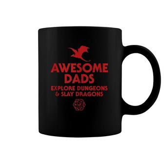 Mens Awesome Dads Explore Dungeons And Slay Dragons, Dad Gift Coffee Mug | Mazezy AU