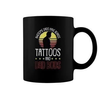 Mens Awesome Dads Have Tattoos And Beards Fathers Day Dad Bod Coffee Mug | Mazezy CA