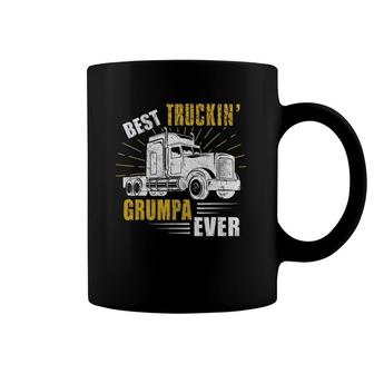 Mens Best Truckin' Grumpa Ever Tee Trucker Fathers Day Coffee Mug | Mazezy AU