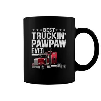 Mens Best Truckin Pawpaw Ever Big Rig Trucker Father's Day Coffee Mug | Mazezy DE